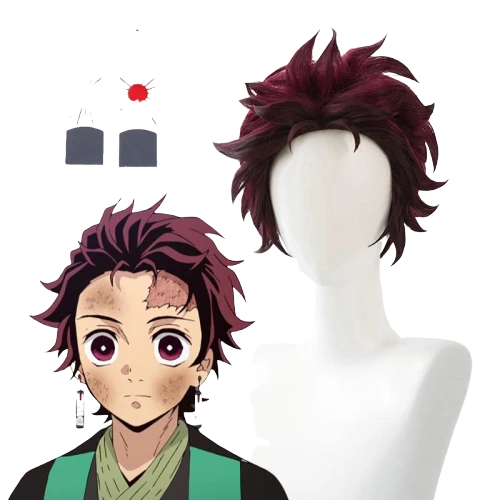 Cosplay Tanjiro Perruque Du Souffle Du Soleil 1 Cosplay Tanjiro Perruque Du Souffle Du Soleil
