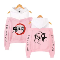 Sweat à Épaules Dénudées Demon Slayer Symbole Rose