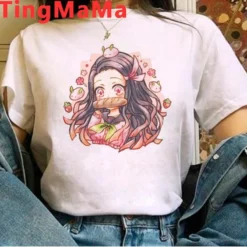 T-Shirt Demon Slayer Féminin Nezuko Regard Mignon
