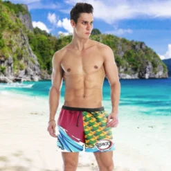 Maillot De Bain Demon Slayer Giyus -Tueur De Démons Environnant SlayerGiyuBeachShortsOfficialDemonSlayerMerc 1 800x800 1