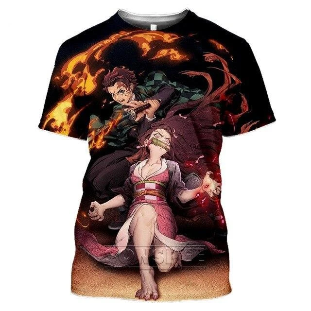 T-Shirt Demon Slayer Tanjiro Souffle Du Soleil 1 T-Shirt Demon Slayer Tanjiro Souffle Du Soleil