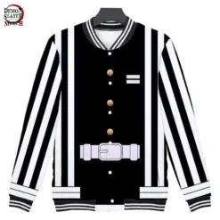 Veste Demon Slayer Baseball Obanai Iguro -Tueur De Démons Environnant demon slayer obanai iguro baseball jacket demon slayer merch 443