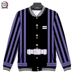 Veste Demon Slayer Baseball Obanai Iguro -Tueur De Démons Environnant demon slayer obanai iguro baseball jacket demon slayer merch 867