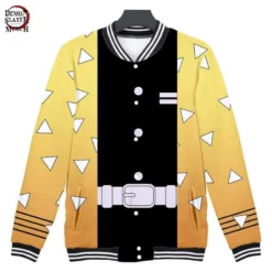 Veste Demon Slayer Baseball Zenitsu Agatsuma Kimetsu 6 Veste Demon Slayer Baseball Zenitsu Agatsuma Kimetsu -Tueur De Démons Environnant demon slayer zenitsu agatsuma baseball jacket demon slayer merch 304