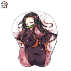 Tapis De Souris Demon Slayer Nezuko Sein En 3D -Tueur De Démons Environnant nezuko boobs mouse pad demon slayer merch 811
