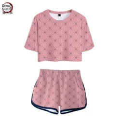 Crop Top Demon Slayer Nezuko Pattern Kimetsu No Yaiba Merch