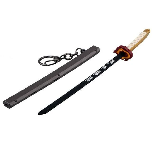 Porte-Clé Katana Demon Slayer Kyojuro Rengoku Nichirin 1 Porte-Clé Katana Demon Slayer Kyojuro Rengoku Nichirin