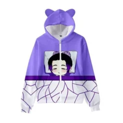 Sweat Demon Slayer à Zip En Train De Dormir