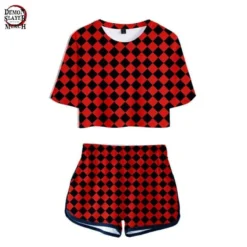 Crop Top Demon Slayer Rouge Et Noir