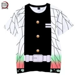 T-Shirt Demon Slayer Shinobu Kocho Vert Et Orange