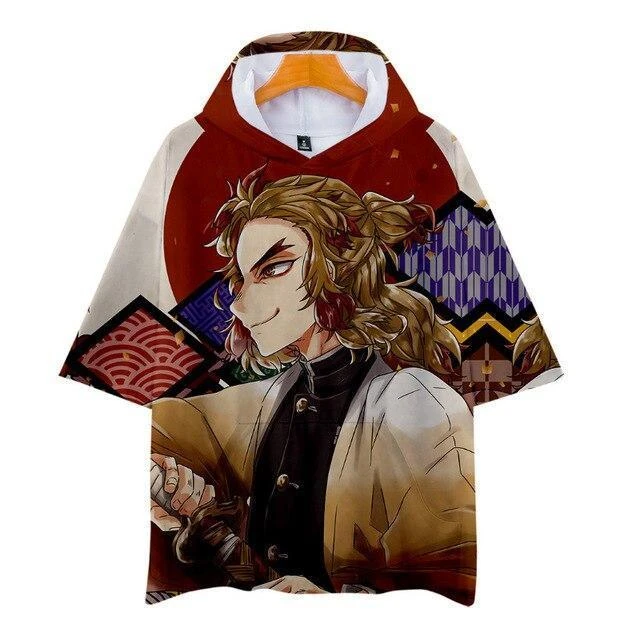 T-shirt Demon Slayer Kyojuro Capuche 1 T-shirt Demon Slayer Kyojuro Capuche