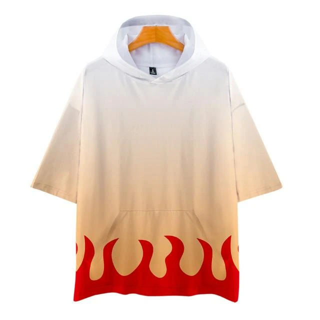 T-shirt Demon Slayer Rengoku Capuche 1 T-shirt Demon Slayer Rengoku Capuche