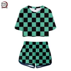 Crop Top Demon Slayer Tanjiro Vert Et Noir