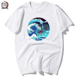 T-Shirt Demon Slayer Tanjiro Kamado X Kanagawa Sur Une Wague